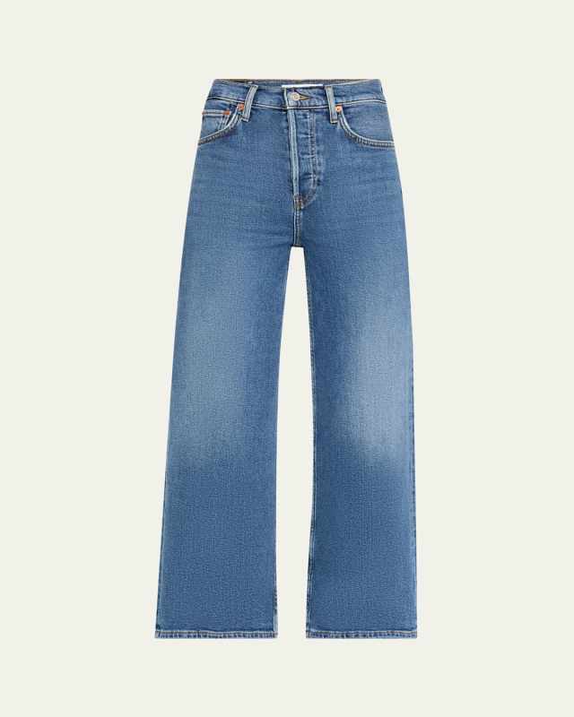 High Rise Wide-Leg Cropped Jeans
